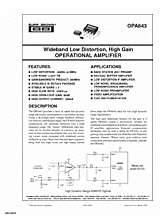 DataSheet OPA643 pdf